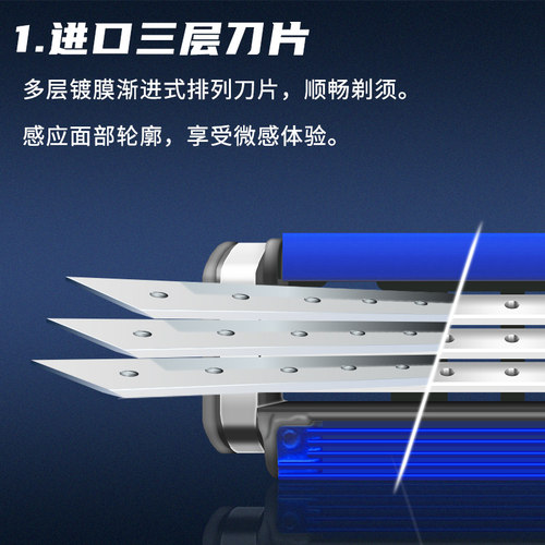 吉列威锋3剃须刀手动男士老式锋速刮脸刮胡刀3层刀片刀架刀头 - 图3