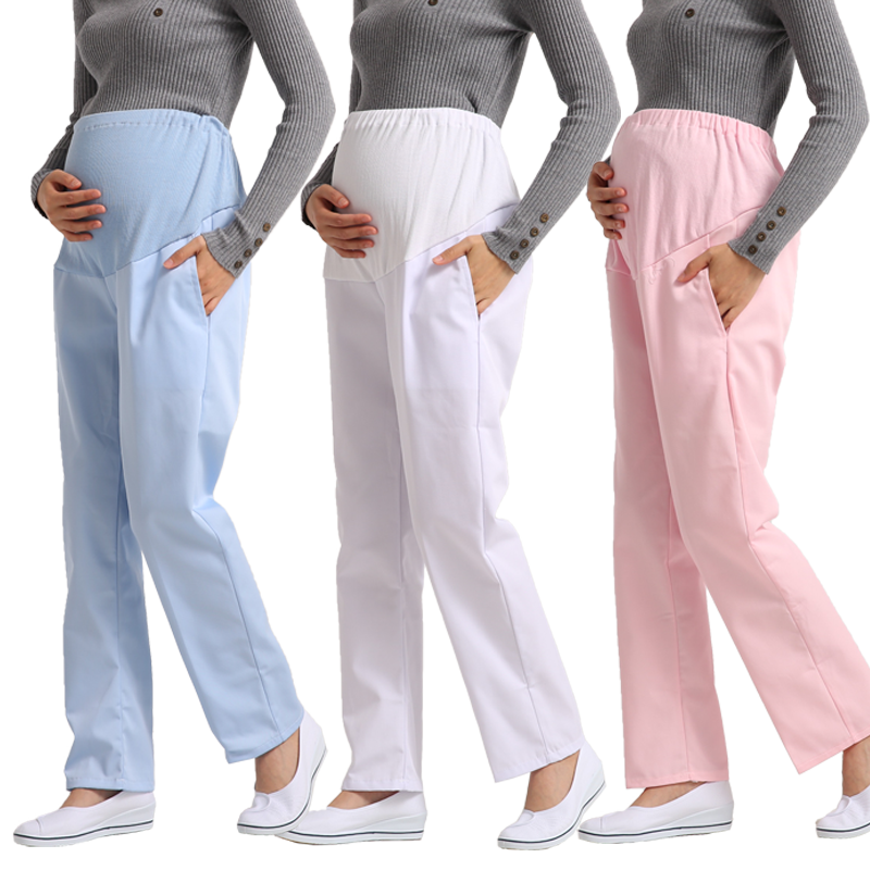孕妇护士裤可调节松紧腰子工作裤 惠加检医护制服