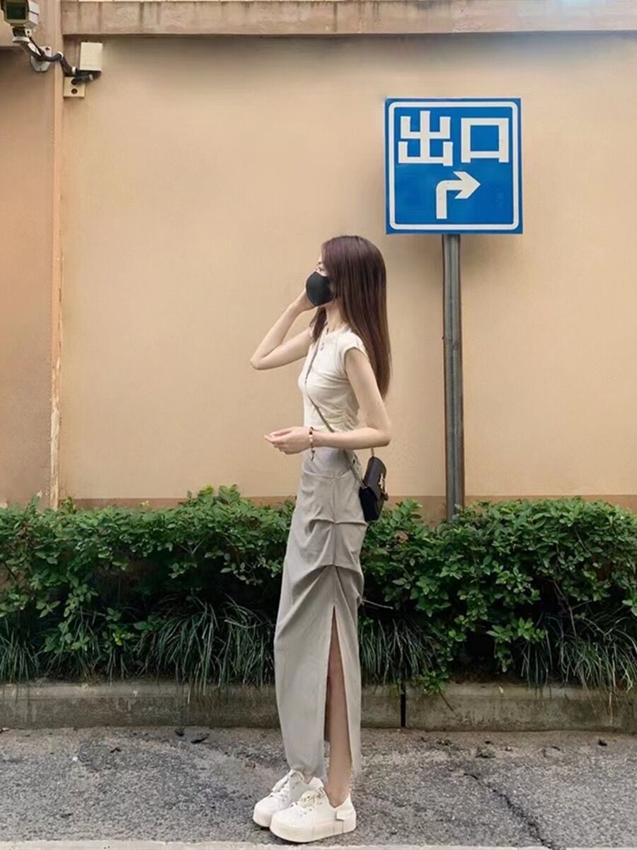 夏季盐系穿搭时尚御姐小个子炸街女神范甜辣风上衣裙子两件套装女 - 图1