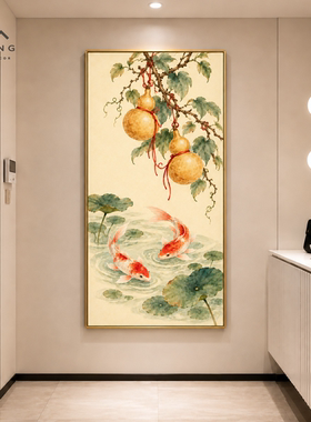 福禄寿寿桃葫芦玄关挂画