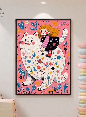 女孩花猫相伴装点治愈成长空间