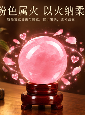 【已祝福发出】天然粉水晶球原石