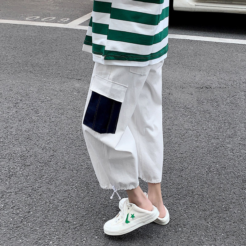 工装裤子男痞帅七分宽松直筒八分裤 纽萨格休闲裤