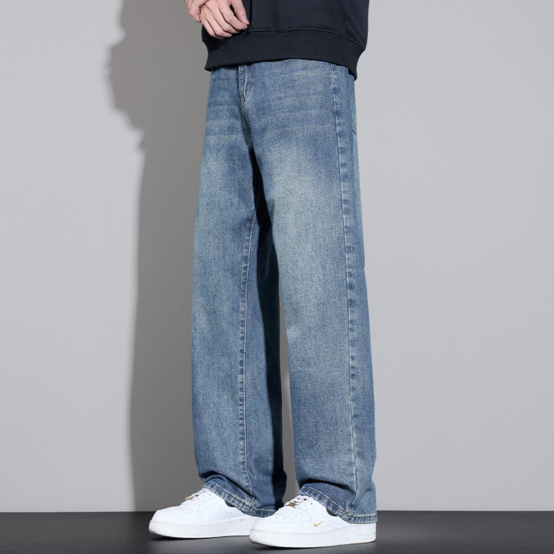 牛仔裤男士秋季宽松直筒休闲长裤2025新款美式复古耐磨工作裤子男