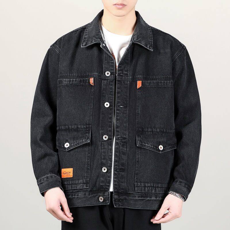 干活穿的牛仔外套男士秋冬季加厚耐磨多口袋工装宽松大码男装夹克,淘宝优惠券,粉丝福利购,淘宝优惠卷