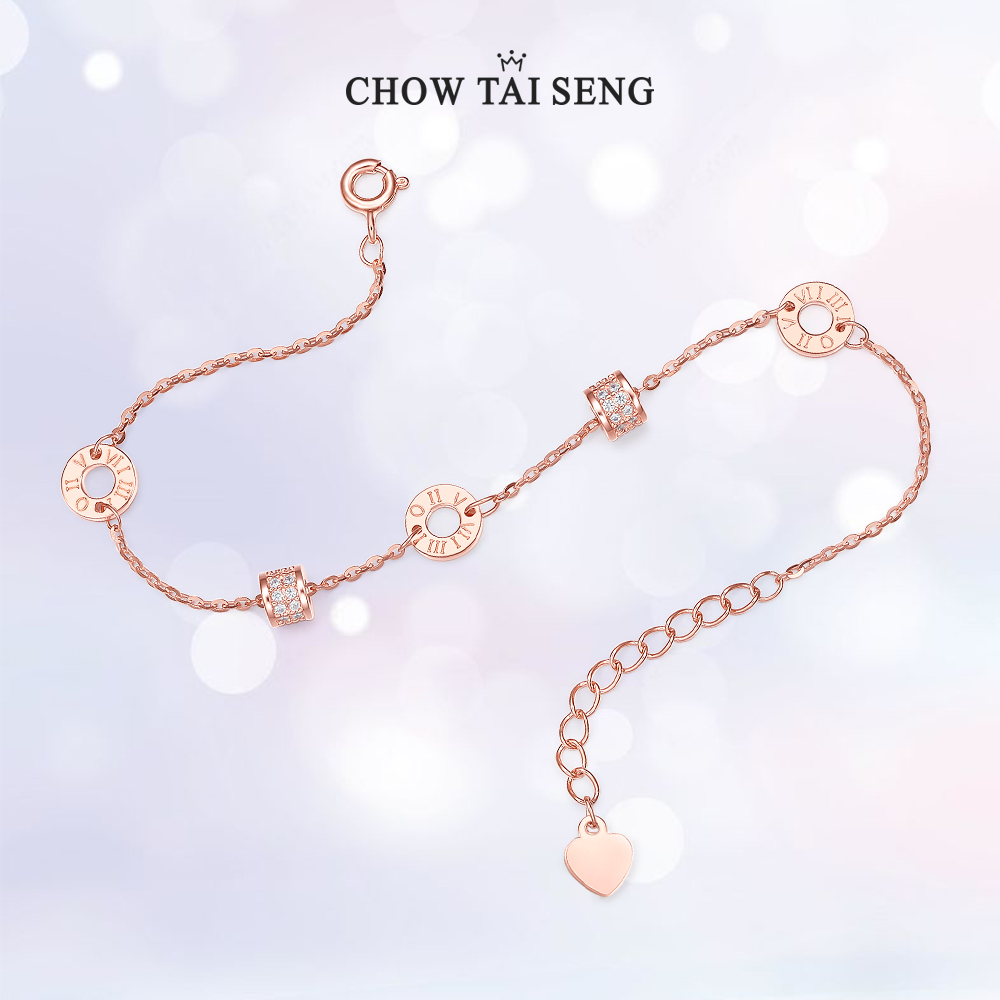 周大生小蛮腰女生轻奢小众精致手链 周大生饰品手链