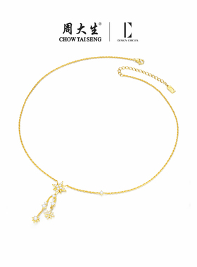 【生日礼物】周大生星芒项链纯银