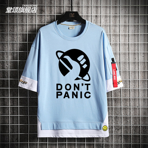 银河系漫游指南经典电影周边纯棉短袖马文男女飘带T恤宽松衣服潮 - 图2