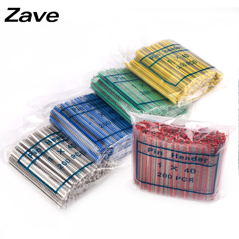 整包排针2.54mm间距 彩色镀金单排插针单排双排针1*40P 直针/弯针 - 图1