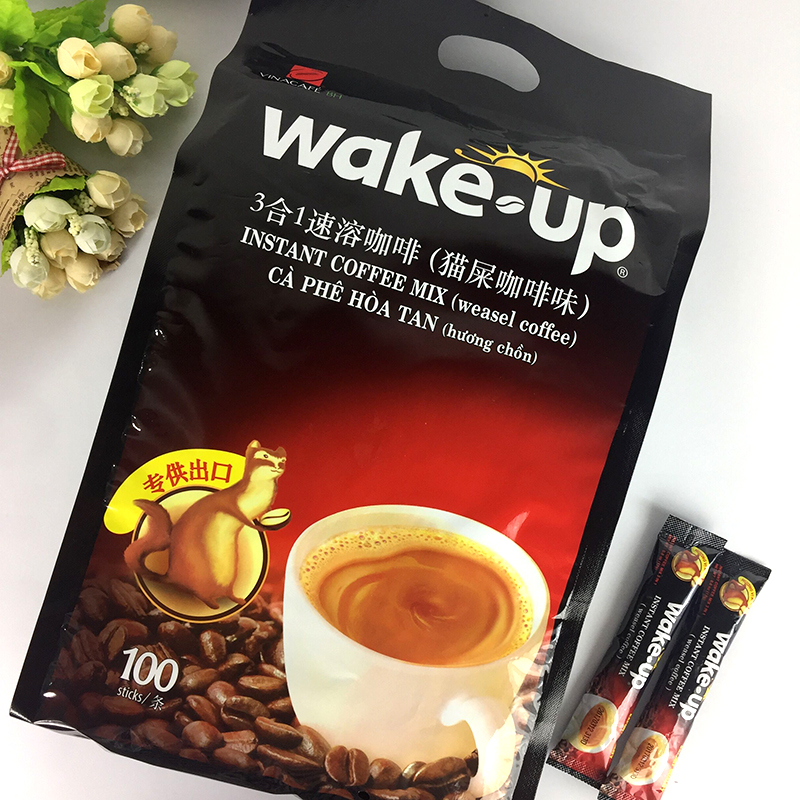 越南进口wakeup威拿猫屎咖啡味三合一速溶咖啡粉100条装原味1700g - 图2