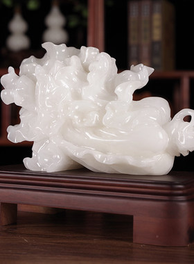 天然玉石玉白菜摆件开业礼品