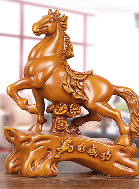 马到成功摆件招财实木开业礼品