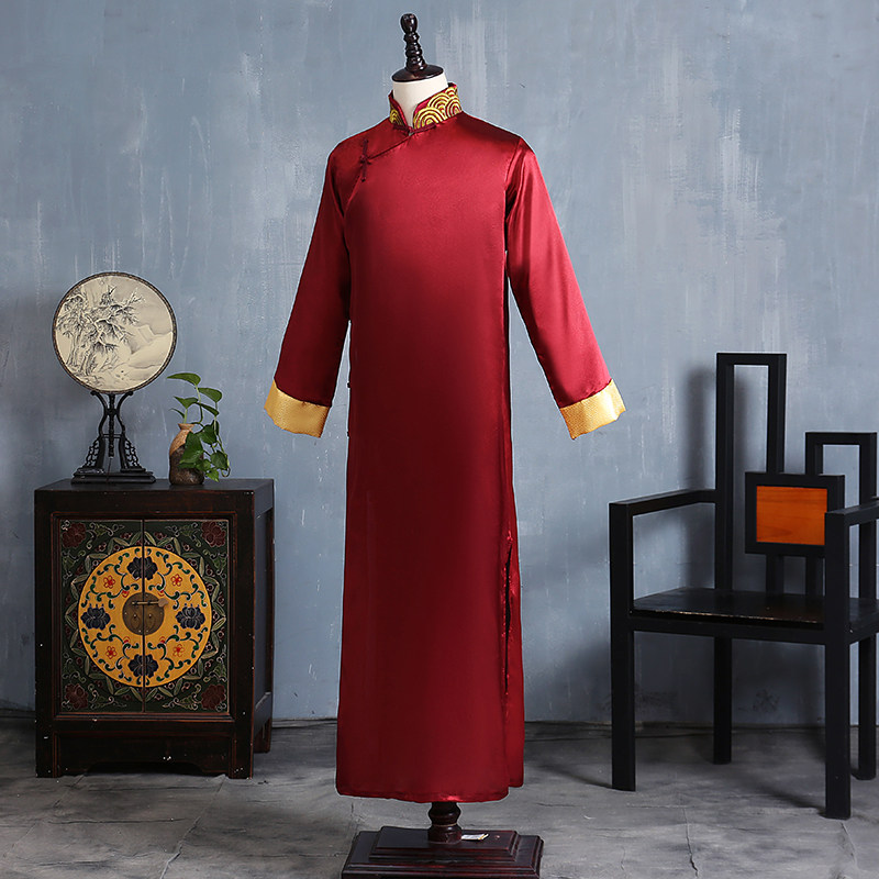 伴郎服中式婚礼民国唐装大褂团长衫 青堌集民族服装/舞台装