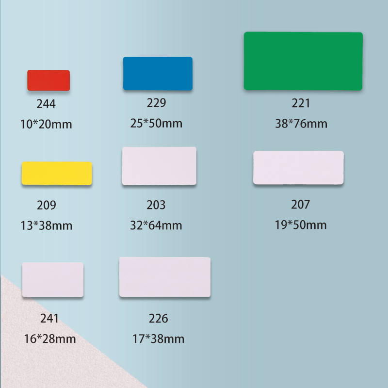彩色不干胶标签纸长方形姓名贴绿色自粘贴手写号码便签贴标价帖教师用索引标示贴家用大小标签纸 - 图3