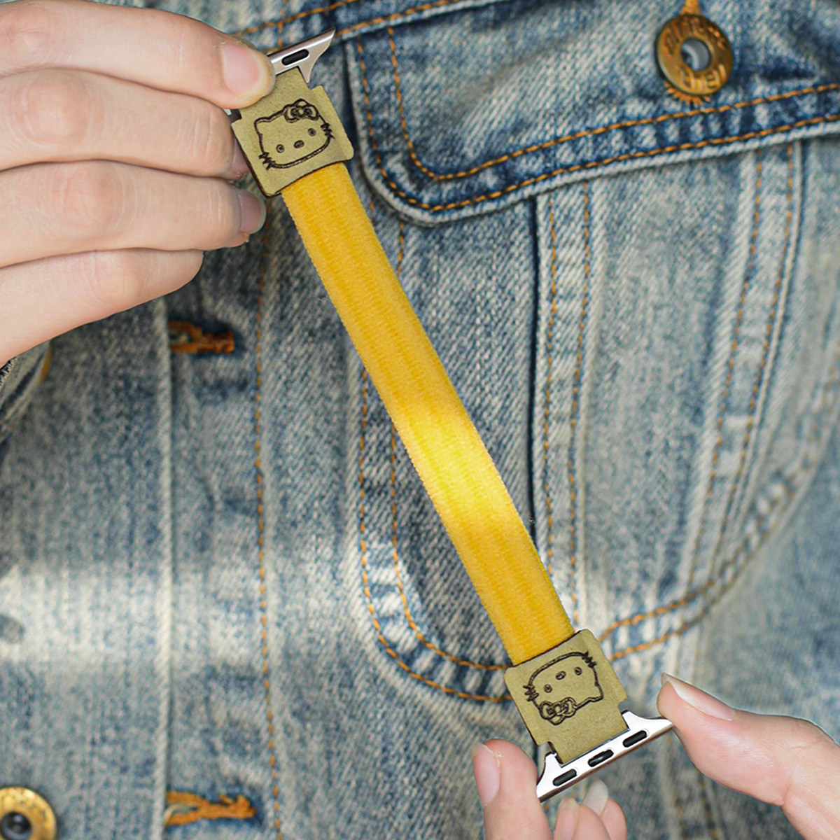 适用iWatch10尼龙弹力表带可爱kitty猫皮筋发圈苹果手表S11柔软创意百搭彩色applewatch9/8/7/6/se秋冬腕带女,淘宝优惠券,粉丝福利购,淘宝优惠卷