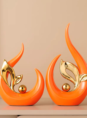 柿柿如意客厅酒柜电视柜旺宅摆件轻奢高档玄关家居装饰品风生水起