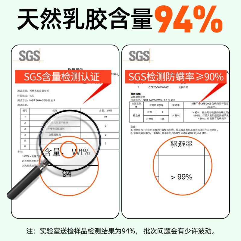 【蜜蜂家装节】JSY泰国原产进口天然乳胶枕儿童枕可调节成人枕头-图1