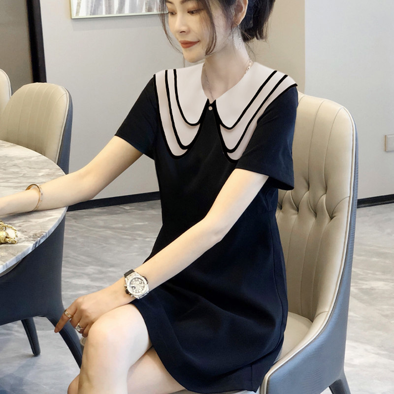 黑色娃娃领高级感减龄法式子连衣裙 秋寸连衣裙