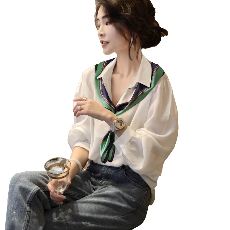 系带气质减龄洋气设计感小衫女衬衫 秋寸衬衫