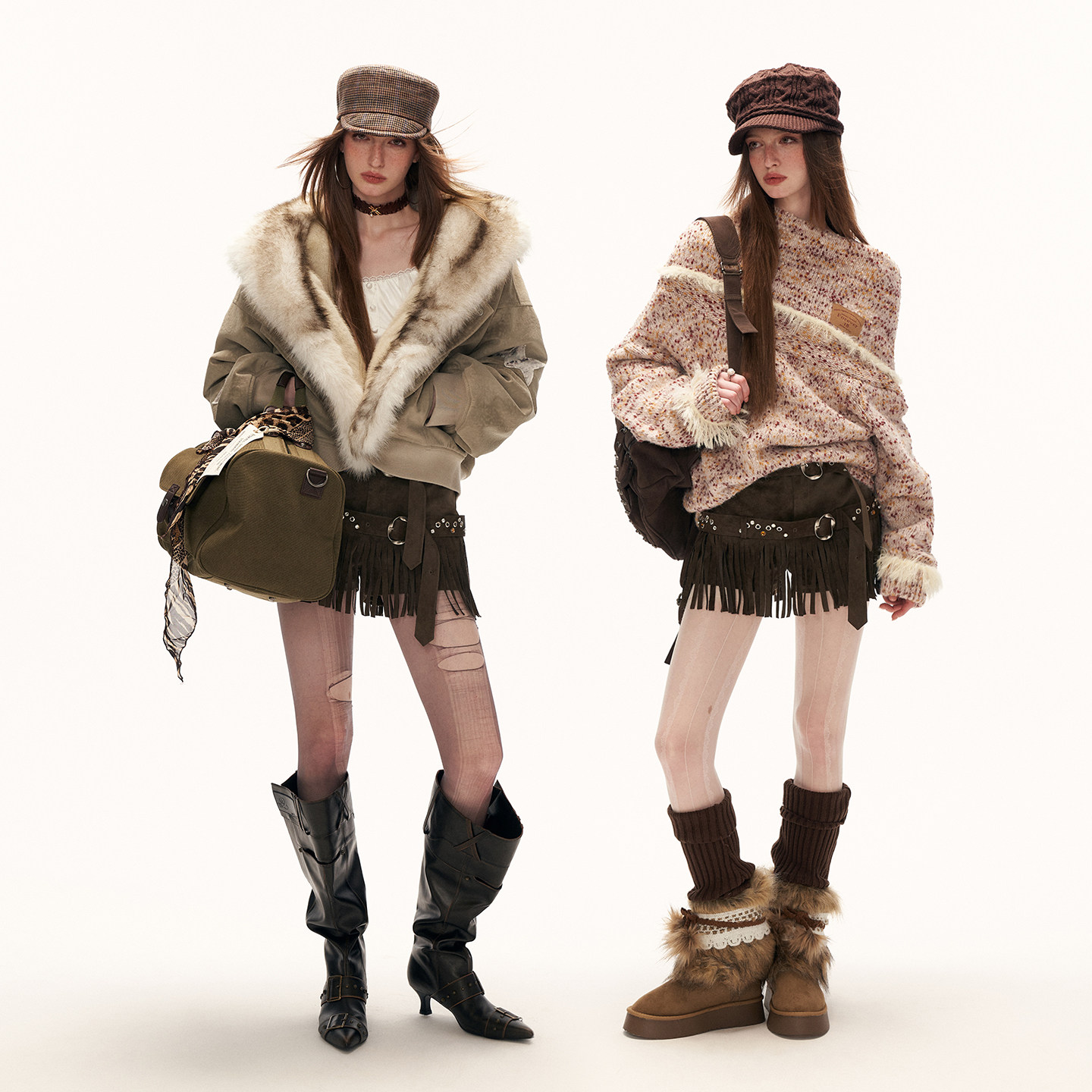 MAMC美式麂皮流苏短裤秋冬新款棕色高级设计感独特时尚休闲裤子女,淘宝优惠券,粉丝福利购,淘宝优惠卷