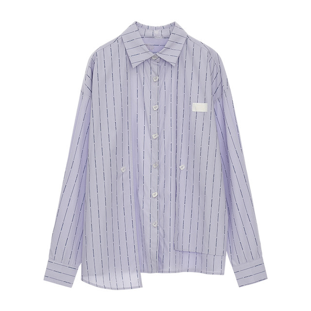 MAMC niche design button striped shirt