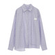 MAMC niche design button striped shirt