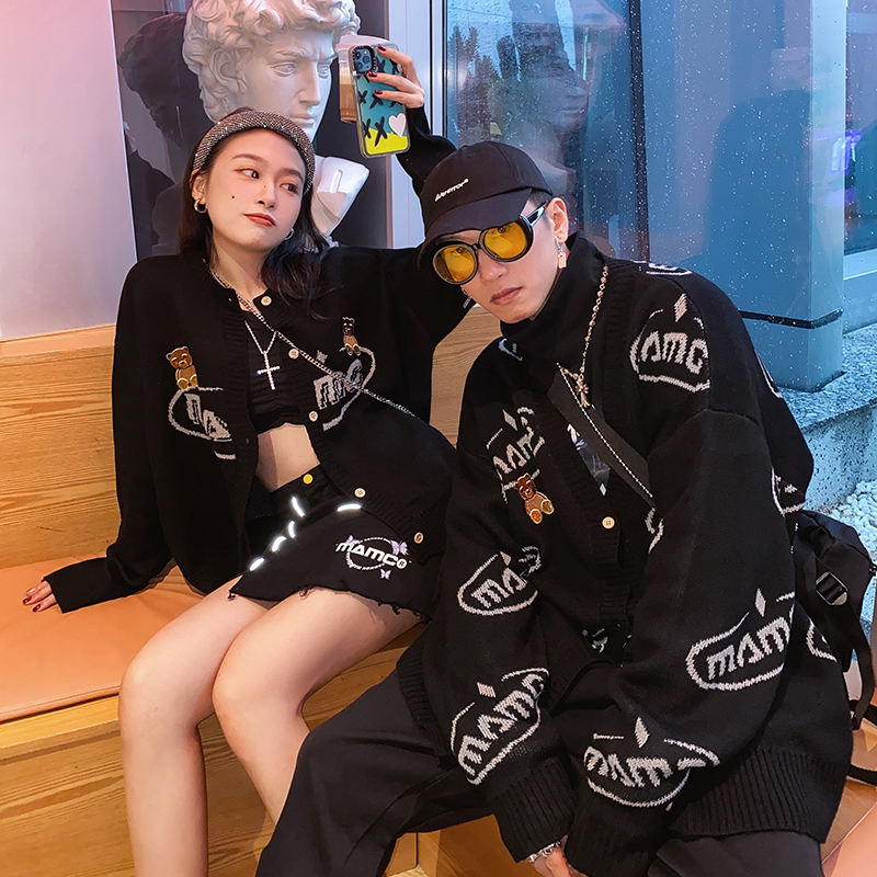 【预售30天】mamc情侣款小熊开衫毛衣 mamc针织衫/毛衣