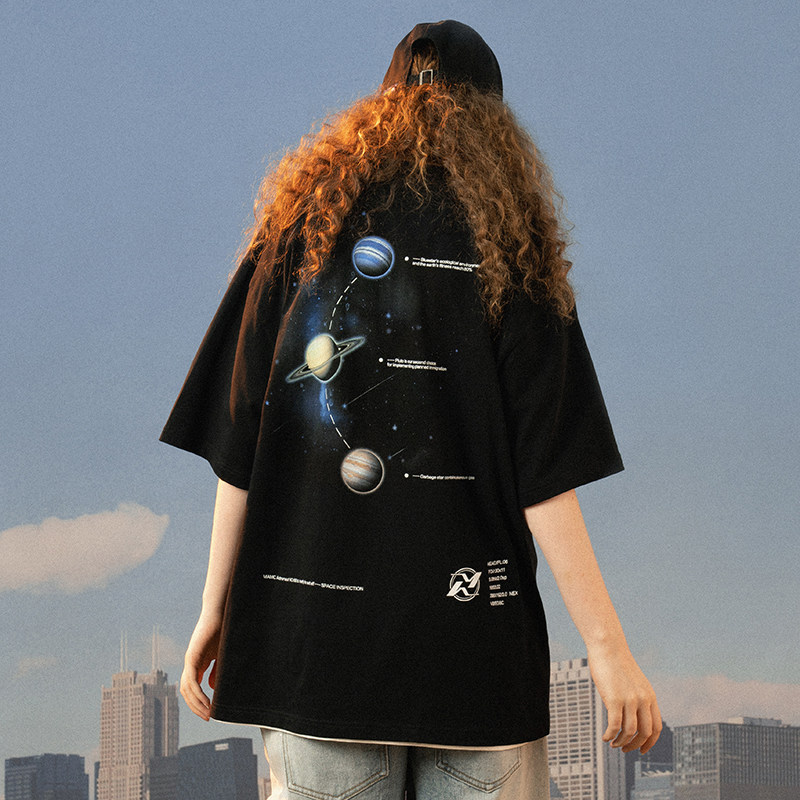 mamc黑洞星球太空熊短袖男潮流t恤 mamcT恤