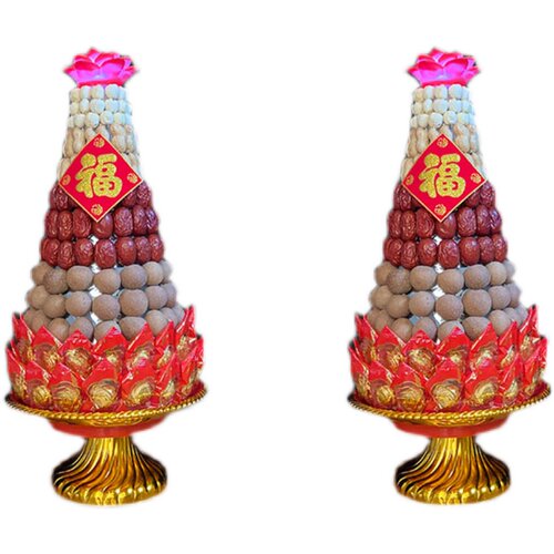 供佛素果塔五子登科红枣花生桂圆莲子酥糖莲花塔拜佛贡品早生贵子 - 图3