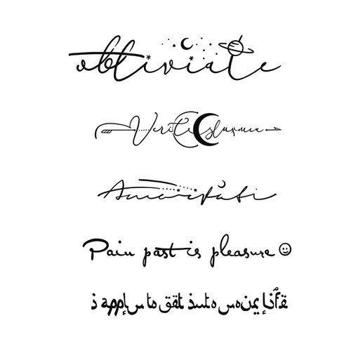 XM&XP 超酷英文句子草本纹身贴防水女持久手臂胸前半永久锁骨果汁 - 图3