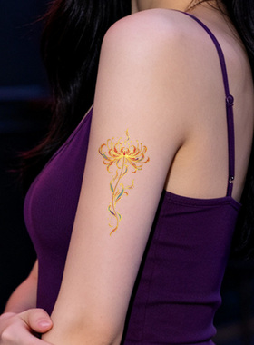 XMXP烫金彼岸花纹身贴女防水持久