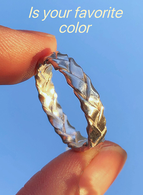 情侣纯银小众麻花编织对戒纯银