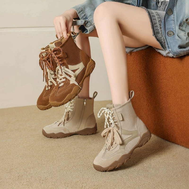 ZHR则则高帮德训鞋2025冬季新款保暖棉靴厚底马丁靴短靴加绒靴子,淘宝优惠券,粉丝福利购,淘宝优惠卷