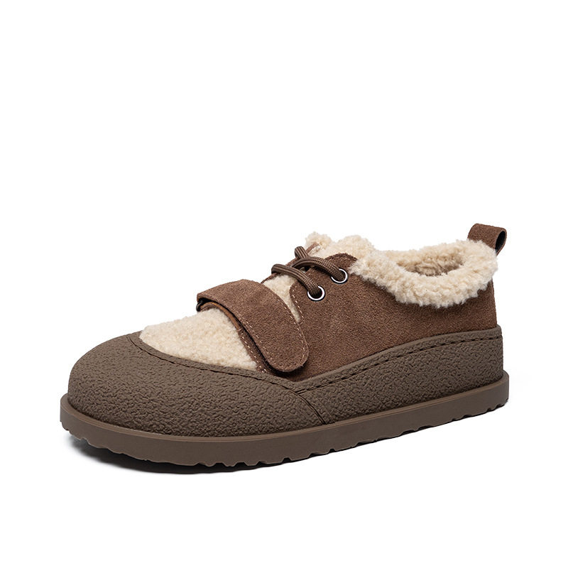 ZHR休闲鞋女2023年秋冬新款潮流休闲百搭保暖魔术贴平底毛毛棉鞋,淘宝优惠券,粉丝福利购,淘宝优惠卷