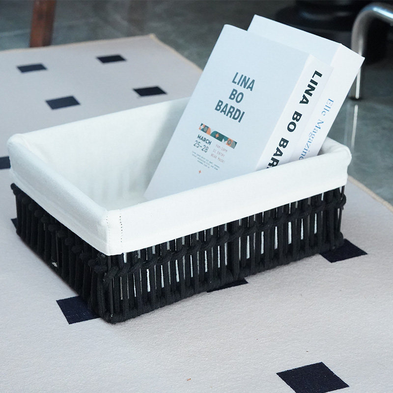 收纳筐中古桌面藤编收纳篮布艺收纳盒客厅茶几收纳筐防藤编收纳箱,淘宝优惠券,粉丝福利购,淘宝优惠卷