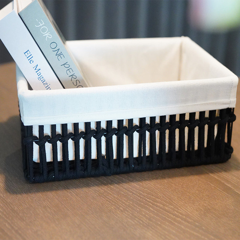 收纳筐中古桌面藤编收纳篮布艺收纳盒客厅茶几收纳筐防藤编收纳箱,淘宝优惠券,粉丝福利购,淘宝优惠卷