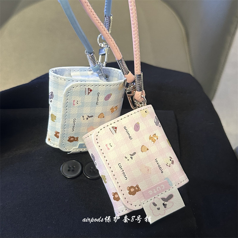 ins可爱卡通格纹小动物适用于华为freebuds5代6i蓝牙耳机壳se2保护套pro3代4代,淘宝优惠券,粉丝福利购,淘宝优惠卷