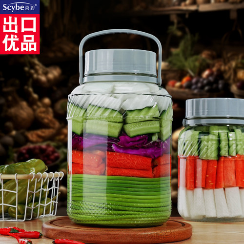 喜碧腌制咸鸭蛋密封罐食品级家用缸泡菜坛子泡酒瓶手提桶玻璃容器 - 图1