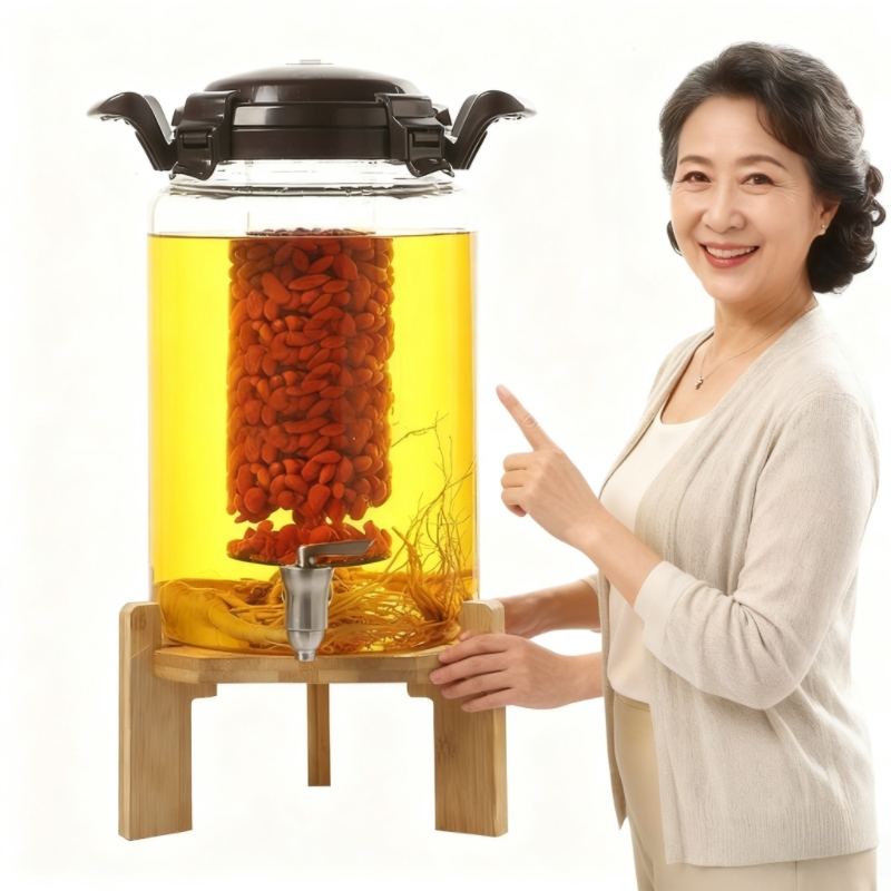 High borosilicate glass wine bottle with faucet