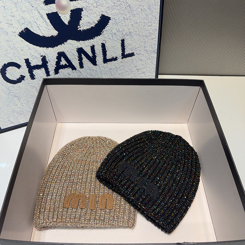 韩版冬季新款包头冷帽女百搭显脸小字母护耳毛线帽出游保暖针织帽 - 图1