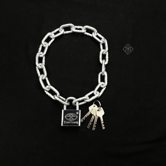 室内自行车铁链锁摩托小便携细大门锁具锁链便携式加长精致链条锁