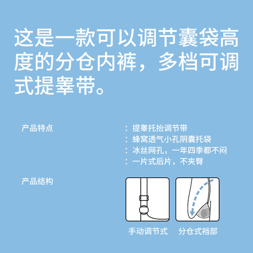 阴囊托带新款精索静脉内裤男提睾防拖曲宝透气囊袋运动枪弹式分离 - 图0