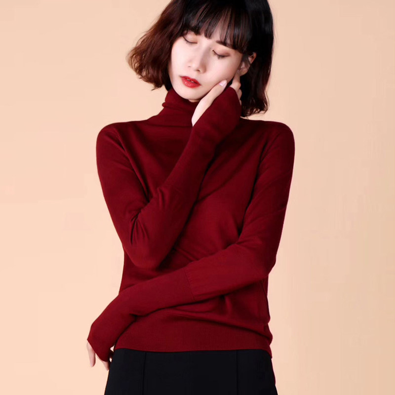 2020春款新款高领 新颖阿玛施正毛针织衫