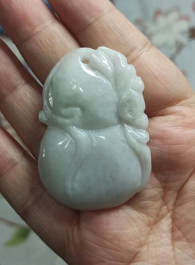 天然翡翠吊坠雕刻件手把件葫芦
