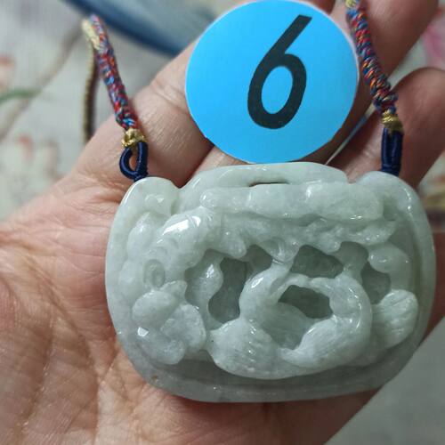 387缅甸天然翡翠吊坠山水花牌飘花手把件卡55X40mm左右满48元包邮 - 图3