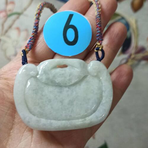 387缅甸天然翡翠吊坠山水花牌飘花手把件卡55X40mm左右满48元包邮 - 图2
