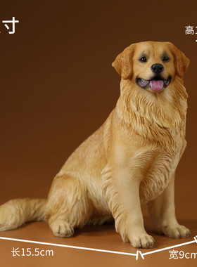 MrZ直销树脂金毛犬模型仿真动物家居车载狗狗摆件饰品潮玩手办