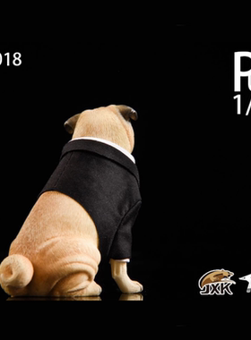 汽车摆件八哥犬手办狗摆件黑衣人