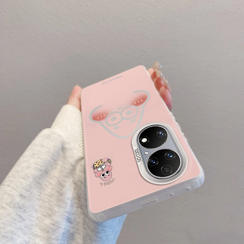 适用华为p50手机壳大脸派大星磨砂彩银华为P50PRO高级感创意简约P50e硅胶防摔新款保护套 - 图3