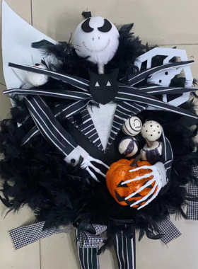 HalloweenScaryPumpkinWreath